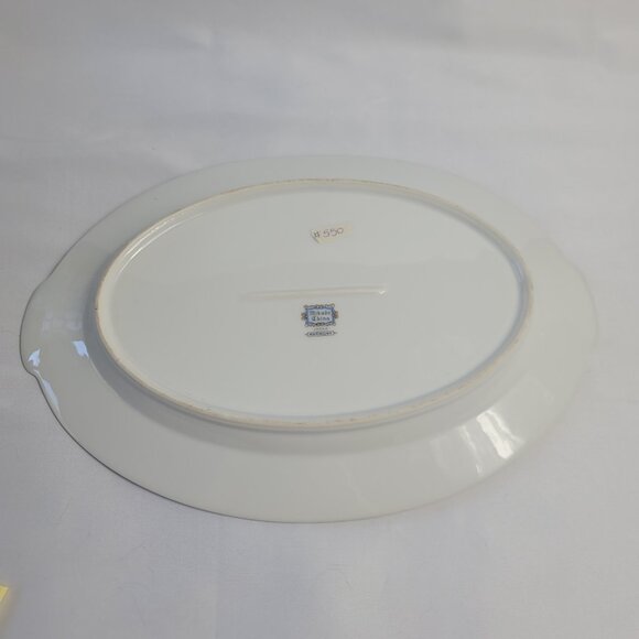 Mikado Harmony Oval Serving Platter Cream Rim Pink Floral Center - Picture 16 of 16